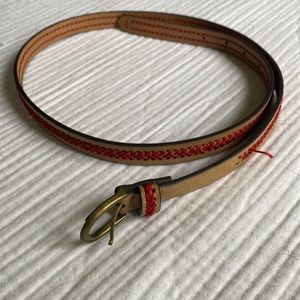 Red Stitched Faux Leather Belt